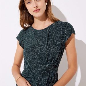 Loft Flutter Sleeve Wrap Polka Dot Dress